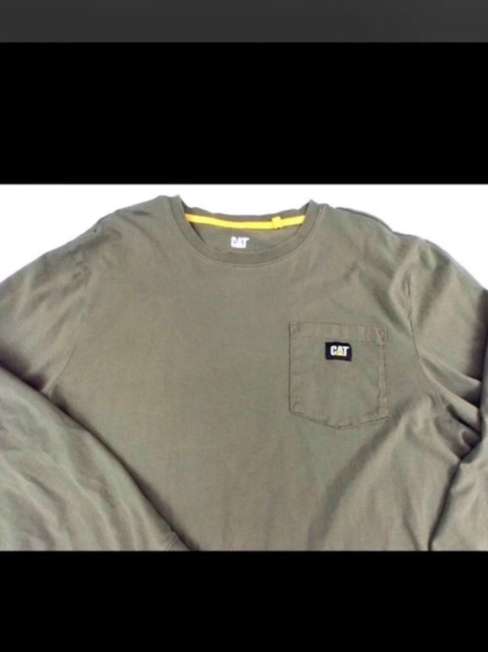 CAT Long Sleeve Pocket Tee in Green 2XL Like New